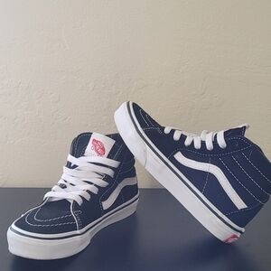 Vans Black and White High-Top Sneakers